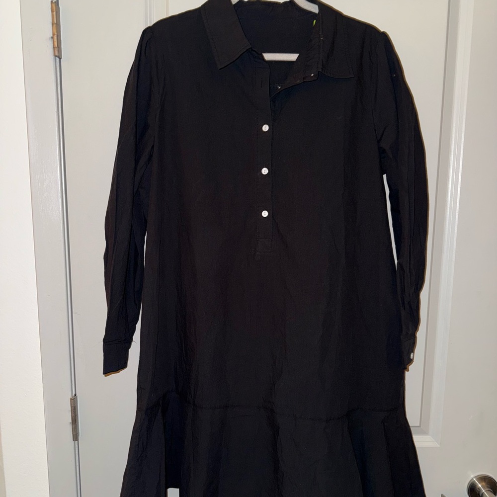 Amazon Essentials Black Buttoned Long Sleeve Dress